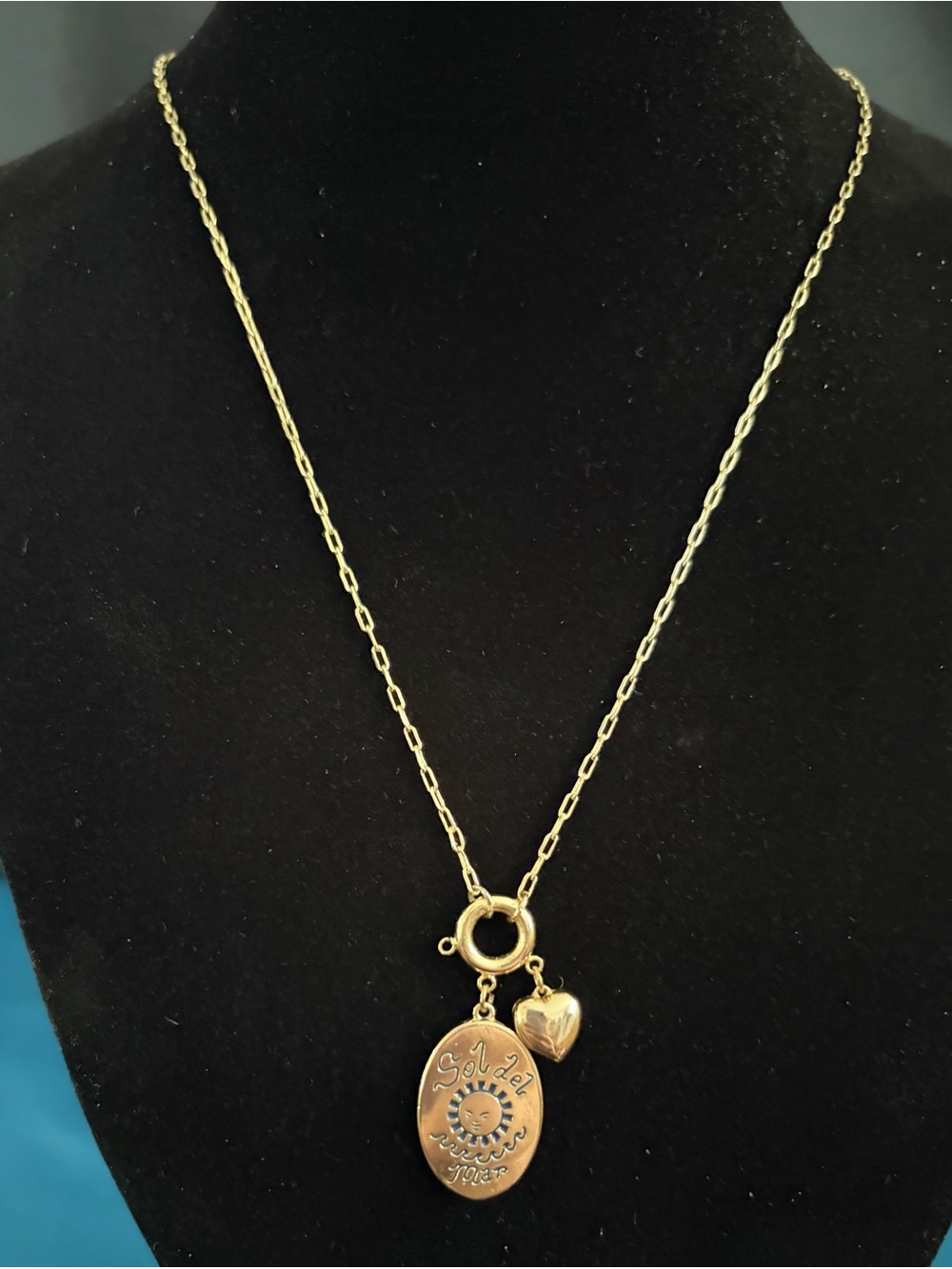 Serafina Gold-Tone Sun Charm Pendant Necklace with Heart